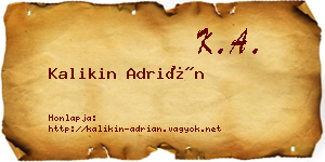 Kalikin Adrián névjegykártya
